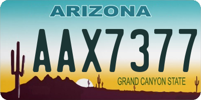 AZ license plate AAX7377