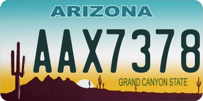 AZ license plate AAX7378