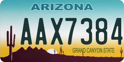 AZ license plate AAX7384