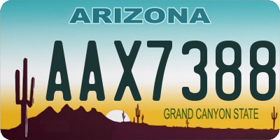 AZ license plate AAX7388