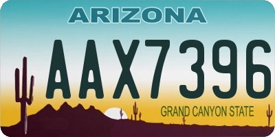 AZ license plate AAX7396