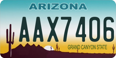 AZ license plate AAX7406