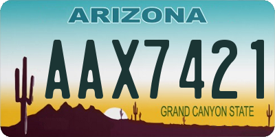 AZ license plate AAX7421