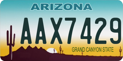 AZ license plate AAX7429