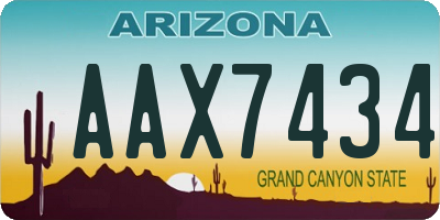 AZ license plate AAX7434