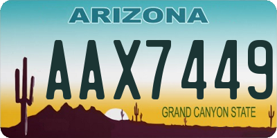 AZ license plate AAX7449