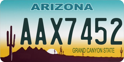 AZ license plate AAX7452