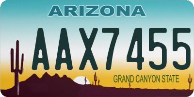 AZ license plate AAX7455