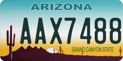 AZ license plate AAX7488