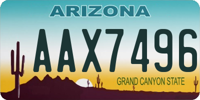 AZ license plate AAX7496