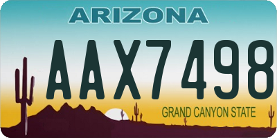 AZ license plate AAX7498