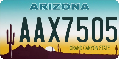 AZ license plate AAX7505