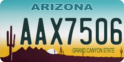 AZ license plate AAX7506