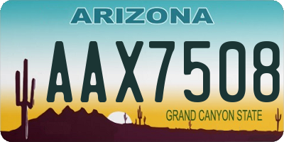 AZ license plate AAX7508