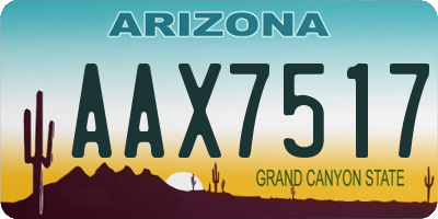 AZ license plate AAX7517