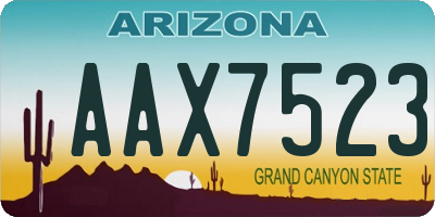 AZ license plate AAX7523
