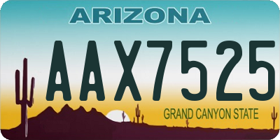 AZ license plate AAX7525