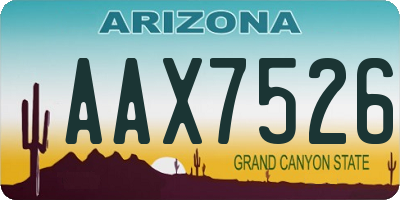 AZ license plate AAX7526