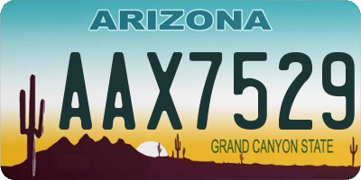 AZ license plate AAX7529