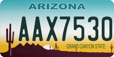AZ license plate AAX7530