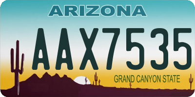 AZ license plate AAX7535