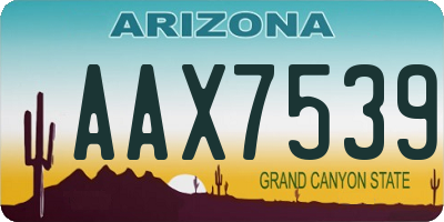 AZ license plate AAX7539