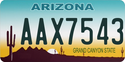 AZ license plate AAX7543
