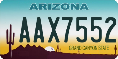 AZ license plate AAX7552