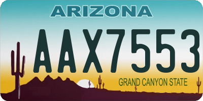 AZ license plate AAX7553