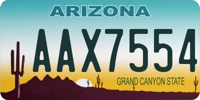 AZ license plate AAX7554