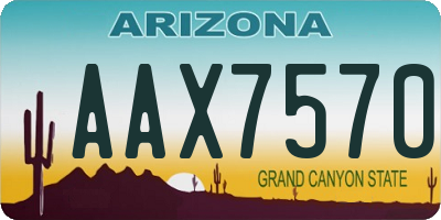 AZ license plate AAX7570