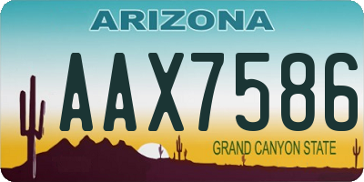 AZ license plate AAX7586