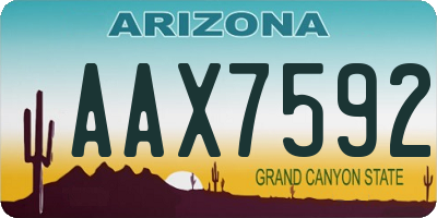 AZ license plate AAX7592