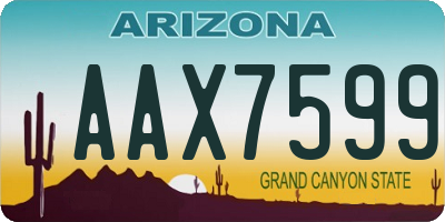 AZ license plate AAX7599