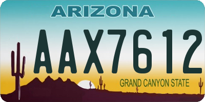 AZ license plate AAX7612