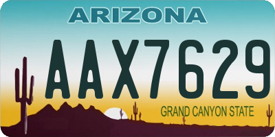 AZ license plate AAX7629
