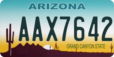 AZ license plate AAX7642