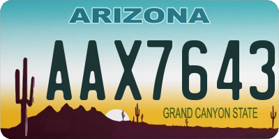 AZ license plate AAX7643