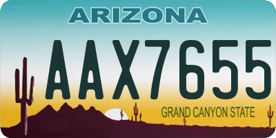 AZ license plate AAX7655