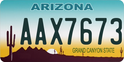 AZ license plate AAX7673