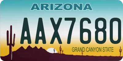 AZ license plate AAX7680