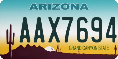 AZ license plate AAX7694