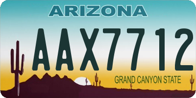 AZ license plate AAX7712