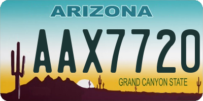 AZ license plate AAX7720
