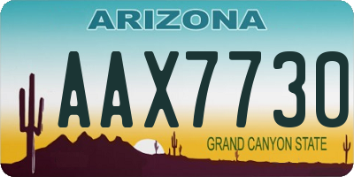 AZ license plate AAX7730