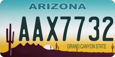 AZ license plate AAX7732