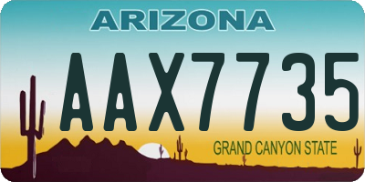 AZ license plate AAX7735