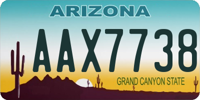 AZ license plate AAX7738