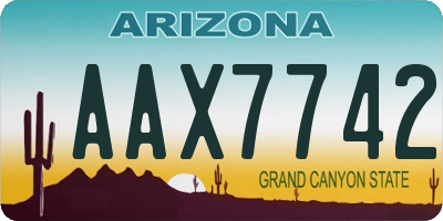 AZ license plate AAX7742