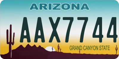 AZ license plate AAX7744
